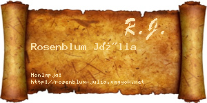 Rosenblum Júlia névjegykártya